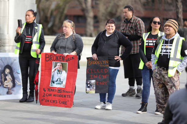 Oranga Tamariki protesters in Christchurch.