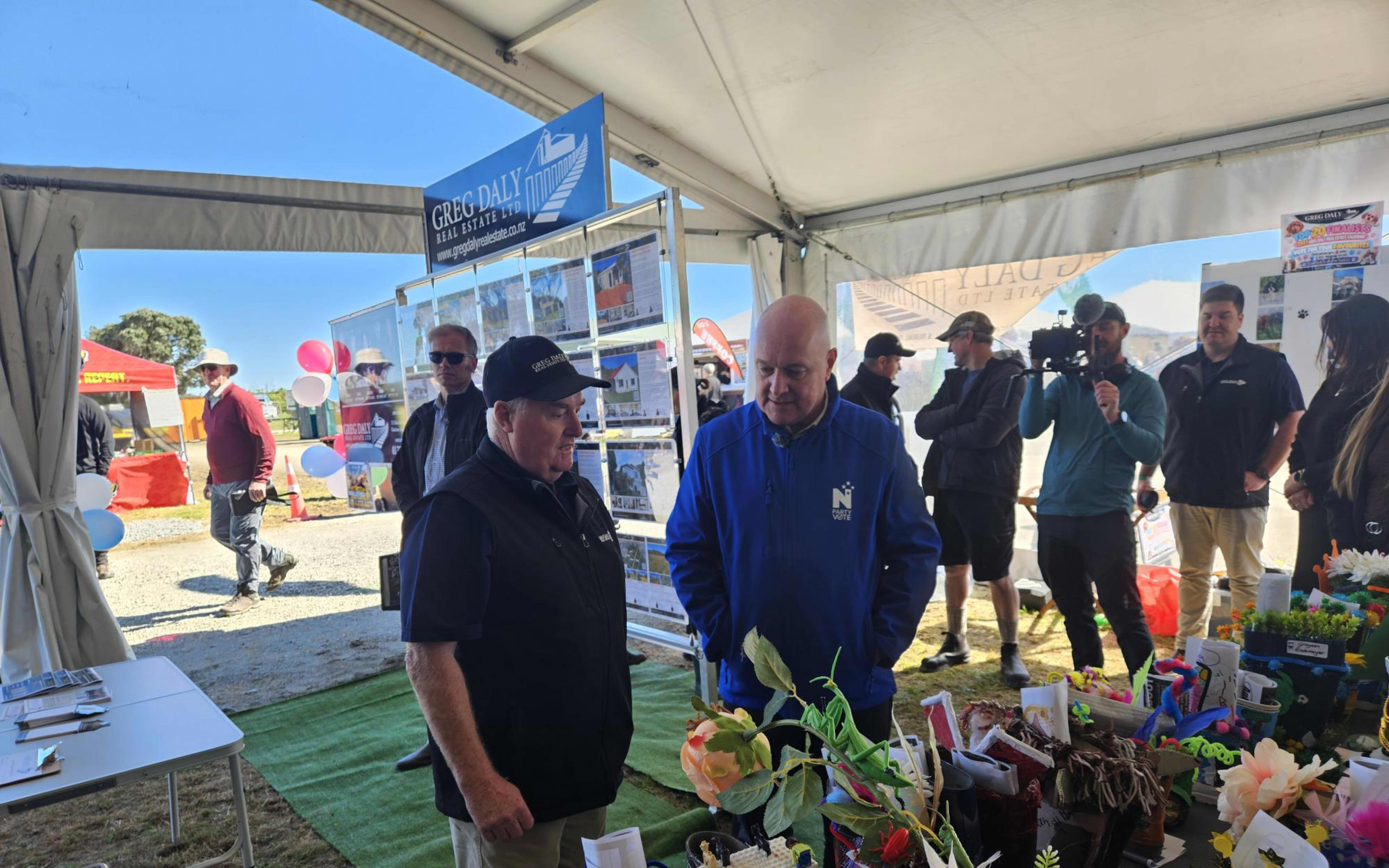 National leader Christopher Luxon at Greymouth's AgFest on Friday.