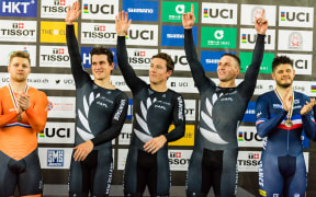 Sam Webster, Ethan Mitchell and Eddie Dawkins finished on top at the World Track Cycling Championship in Hong Kong.