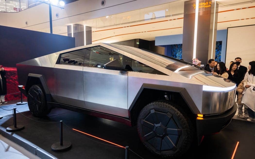 The Tesla Cybertruck is unveiled at a shopping mall in Chongqing, China, 28 January, 2024.