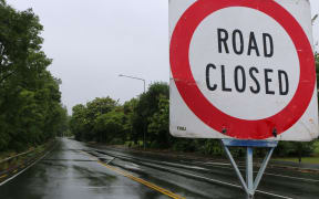 File photo. Avonside Drive in Christchurch closed after flooding in 2022.