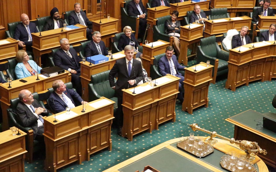 Bill English delivering his valedictory speech.