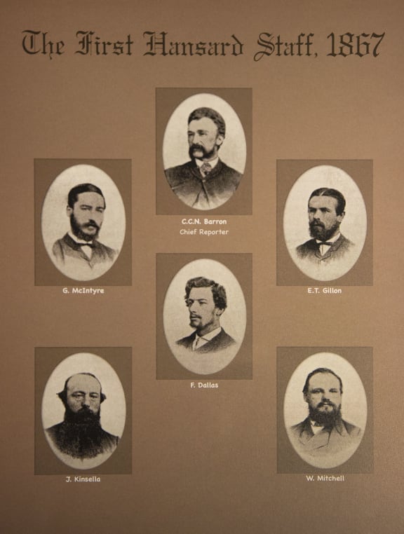 In New Zealand, Hansard reports go all the way back to the first volume in 1867. Stretching back more than 150 years, staff photographs line the corridors of the Hansard office, capturing the people who have continued this tradition of free and independent reporting of Parliament.