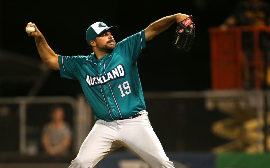Auckland Tuatara pitcher Josh Collmenter.