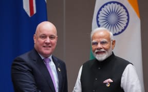 Christopher Luxon with Narendra Modi