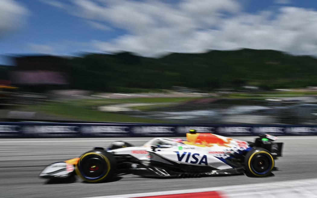 Racing Bulls' New Zealand driver Liam Lawson drives during the third practice session at the Red Bull Ring race track in Spielberg, Austria, on June 28, 2025, ahead of the Formula One Austrian Grand Prix. (Photo by Joe Klamar / AFP)
