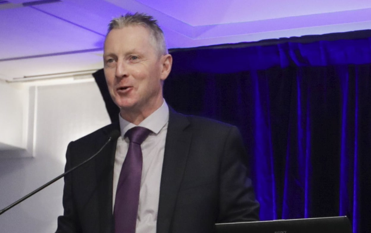 Chris Cahill speaking the Police conference in Wellington focused on the cannabis referendum.