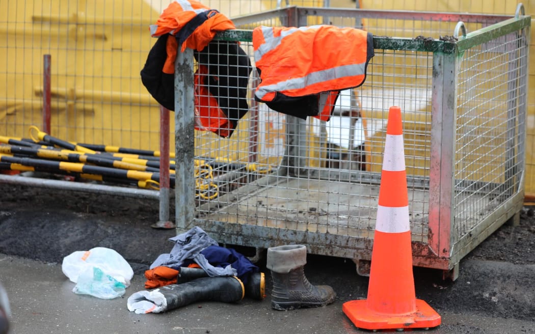 The scene of explosion in Halsey Street, Auckland CBD on 26 August 2022.