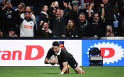 All Blacks player Will Jordan scores a try during the Nations Championship Test Match All Blacks v France. One NZ Stadium, Christchurch, New Zealand. Saturday 4 July 2026. ©Copyright Photo: Chris Symes / www.photosport.nz