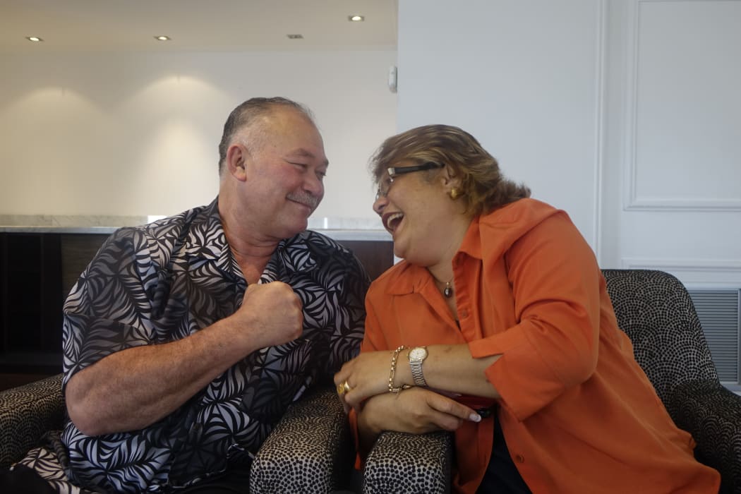 Joseph Parker's father Dempsey Parker (left) was named after former US heavyweight champion Jack Dempsey. Joseph's mother Sala Parker is on the right.