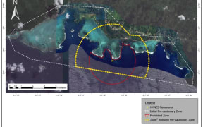 HMNZS Manawanui initial precautionary zone.
