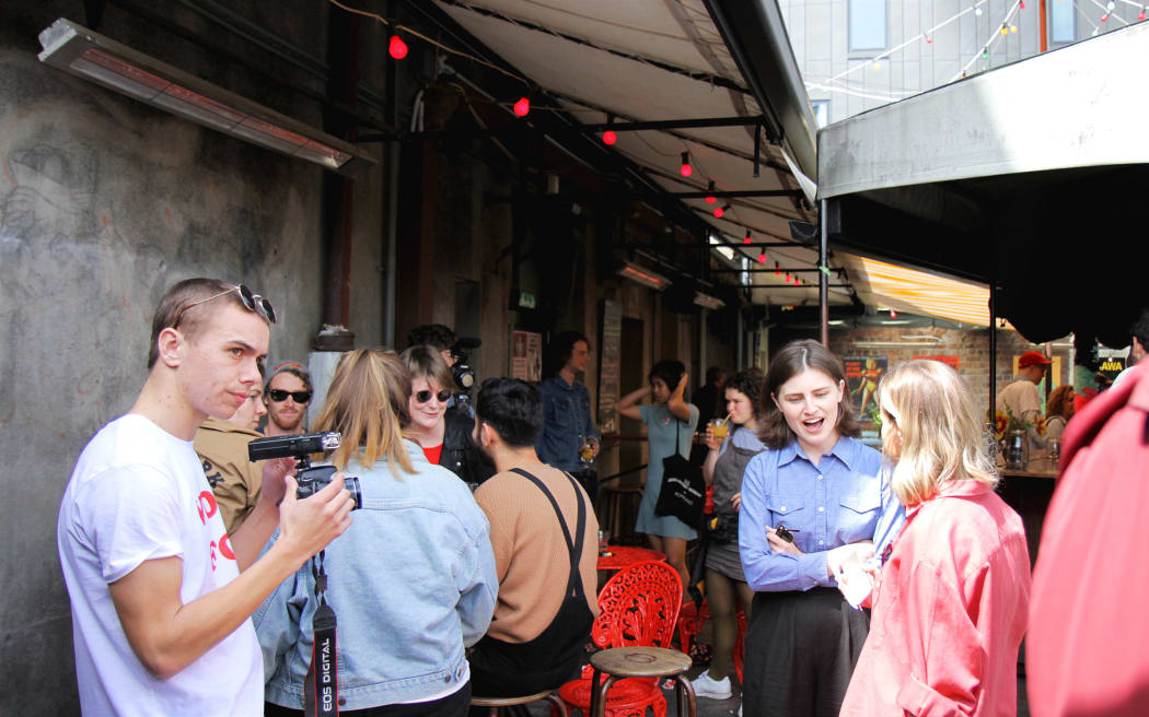 Chlöe Swarbrick at the end-of-campaign party.