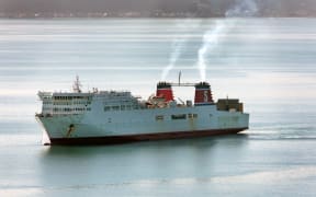 The Stena Alegra in Wellington Harbour on Friday.