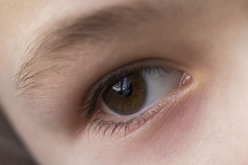 Close up macro of child boy eye
