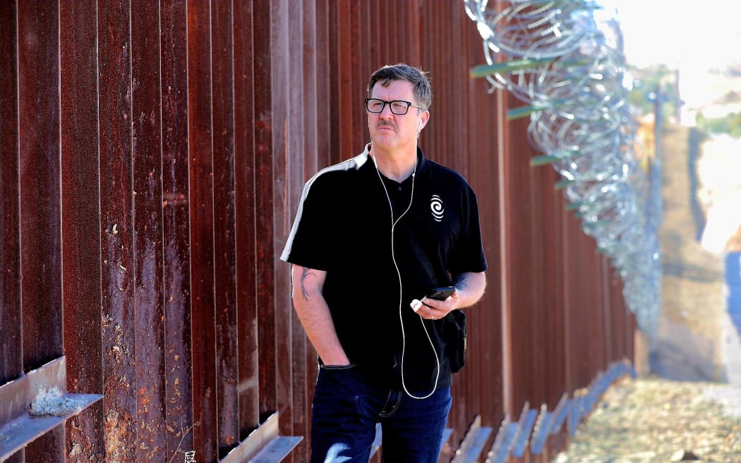 RNZ presenter Corrin Dann at the US-Mexico border near Nogales, Arizona for his coverage of the US presidential election in October 2024.