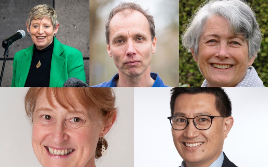 Composite image with Lianne Dalziel, Nicky Hager, Alison Cree, Ruth Spearing and Richard Wong She.