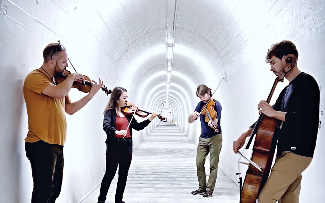 Moth Quartet. From left: Tristan Carter, Salina Fisher, Elliot Vaughan, Nicholas Denton Protsack