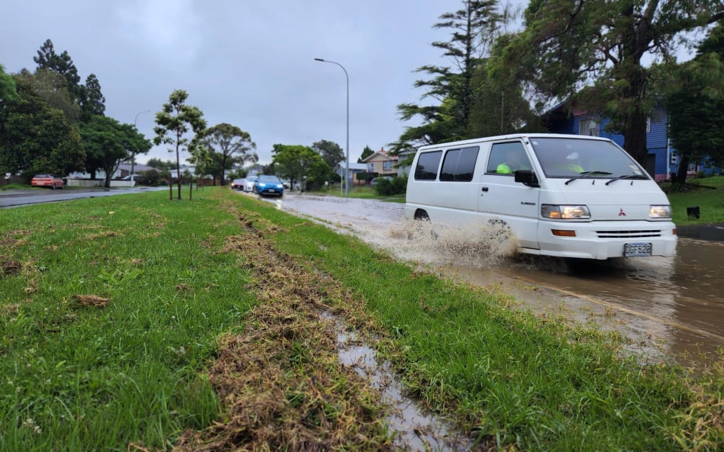 Surface flooding on Universal Drive, Henderson on Wednesday 1 February.