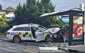 Police car crash in Auckland - New North Road