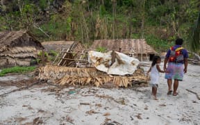 Cyclone damage in Tikopia.