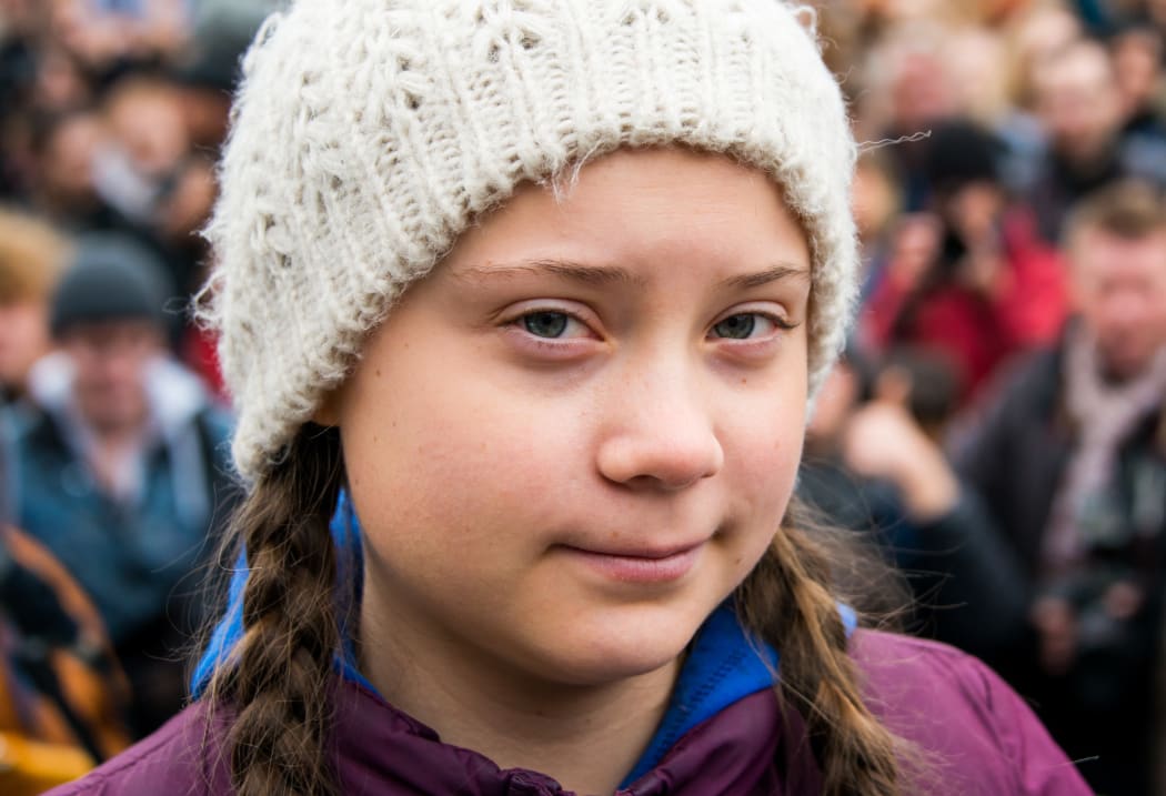 Greta Thunberg at a rally in Hamburg, Germany.