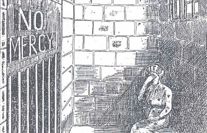 A cartoon from the NZ Truth protesting Alice Parkinson’s sentence of life in prison