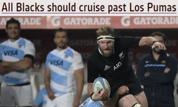 screen shot of RNZ's Benchwarmer predicting an easy win aginast Argentine