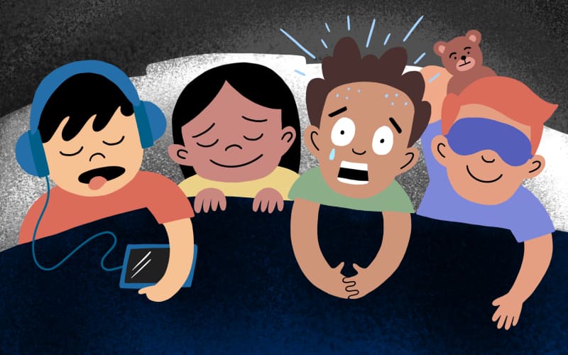 Awake child at a sleepover