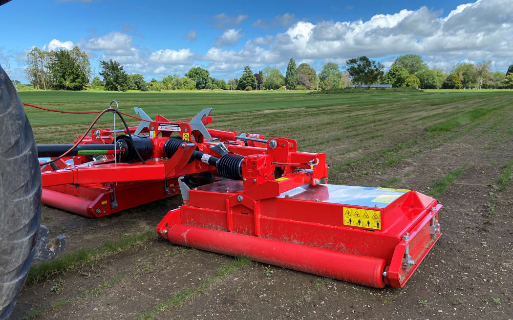 Sparkling new mower on a turf farm in Waikato.