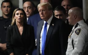 Former President Donald Trump walks out of the courtroom to make comments to members of the media after a jury convicted him of felony crimes for falsifying business records in a scheme to illegally influence the 2016 election, at Manhattan Criminal Court, Thursday, May 30, 2024, in New York. (AP Photo/Seth Wenig, Pool)