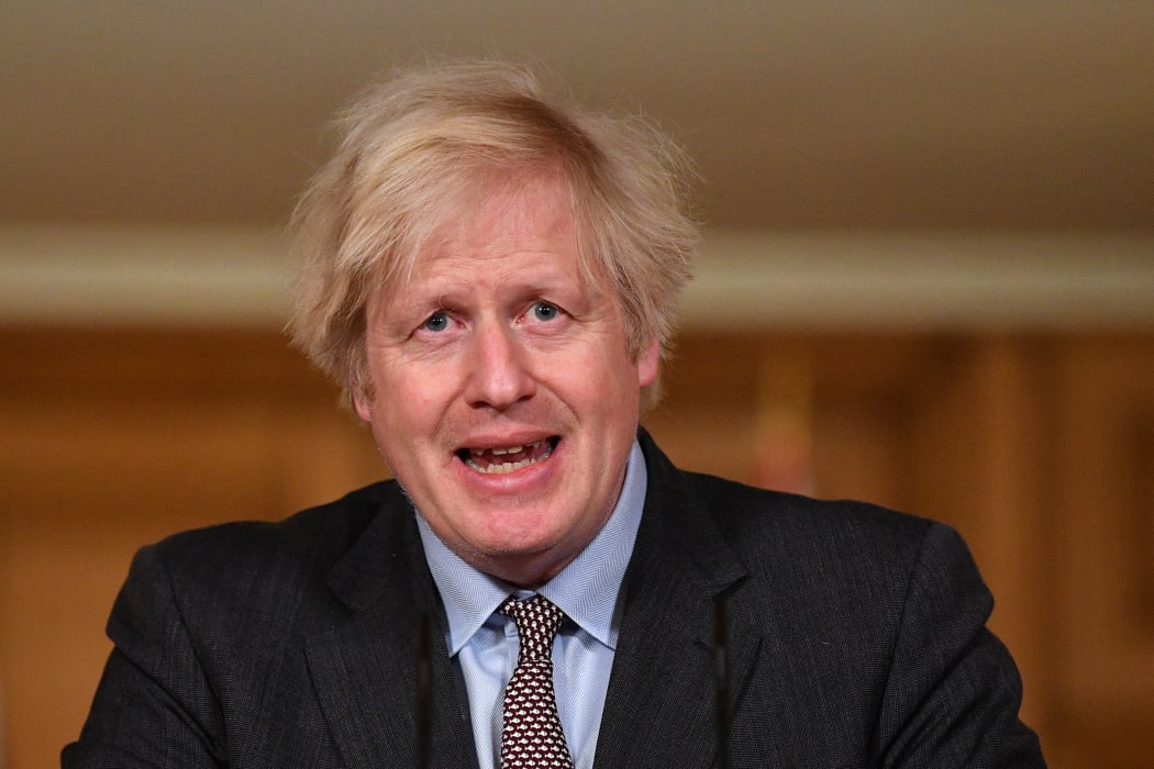 Britain's Prime Minister Boris Johnson speaks during a virtual press conference on the Covid-19 pandemic, inside 10 Downing Street, London, 26 January 2020