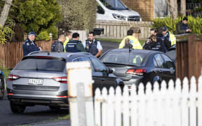 Police at the scene of a fatal shooting incident on Marvon Downs Avenue in Pakuranga. 
19 August 2024.
New Zealand Herald photograph by Jason Oxenham