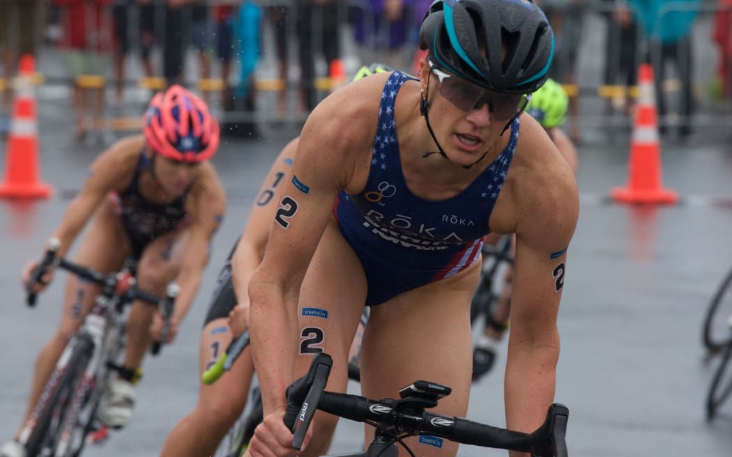 Women's winner Katie Zaferes of the USA.