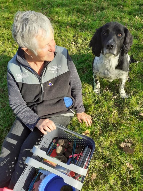 These pics are of Maureen Binns and Jed on their truffière near Tauranga.