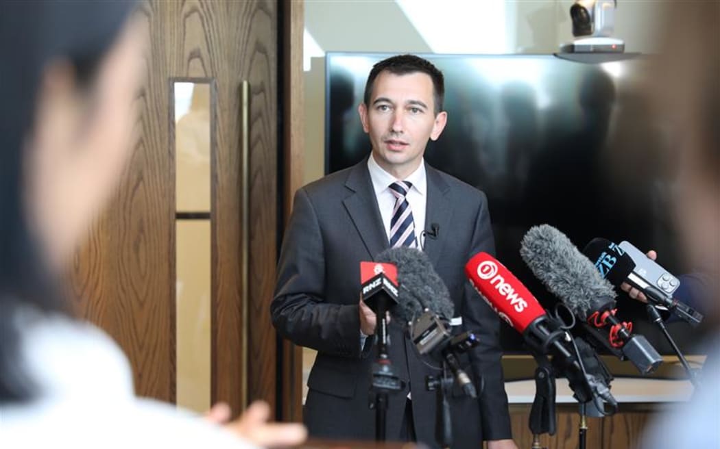 Health Minister Simeon Brown in Auckland.