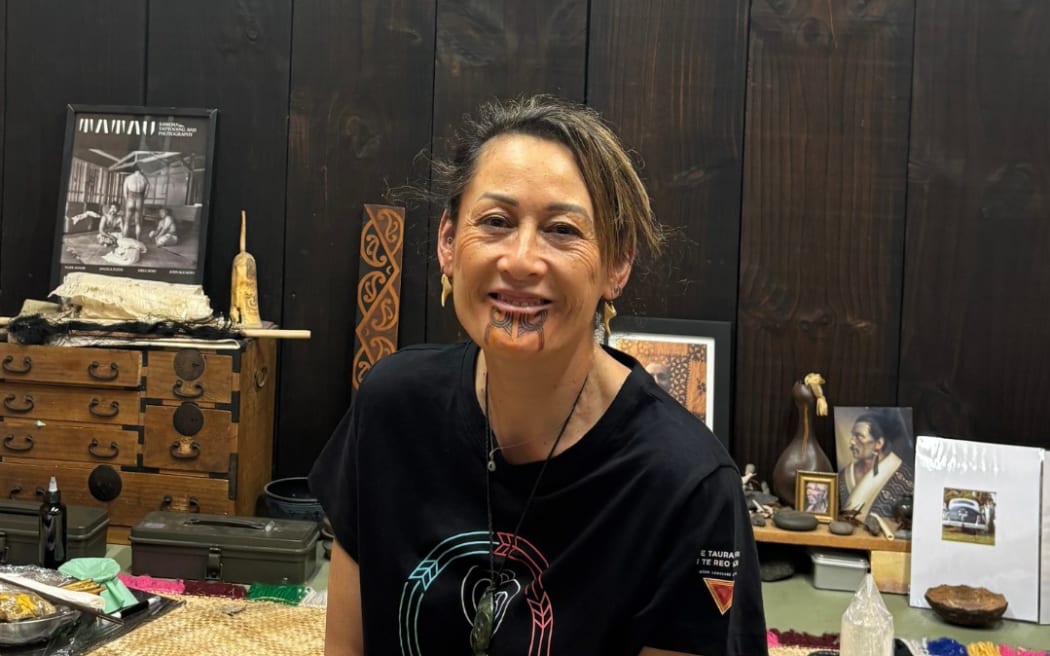 Marlene Drummond after receiving her moko kauae
