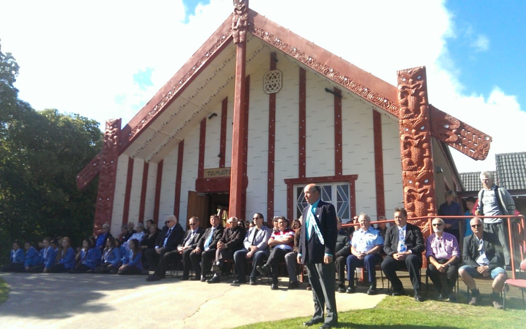 Edward Ellison during the powhiri at Ngai Tahu Treaty of Waitangi festival at Otakou marae on Otago peninsula.