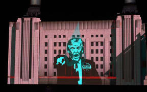 An illustration of Donald Trump at the Desert Trip festival in California last month.