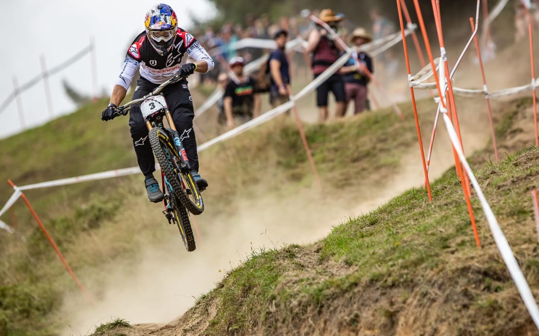 Brook MacDonald (NZL).
2019 Crankworx Rotorua, Downhill event in Rotorua, New Zealand on 22 March 2019.
Photo Credit: Fraser Britton / Crankworx 2019