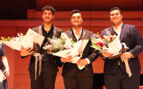 DMMF Waikato Aria Competition 2021 prize winners (l to r: Alfred, Jordan and Emmanuel Fonoti-Fuimaono)