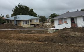 Some of the worst-affected houses on College Rd, Edgecumbe.