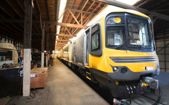 A KiwiRail train being refurbished atHutt Workshops
