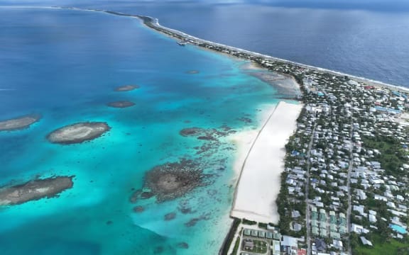 Reclaimed land at Tuvalu's capital, Funafuti. (Supplied: Hall Contracting)
