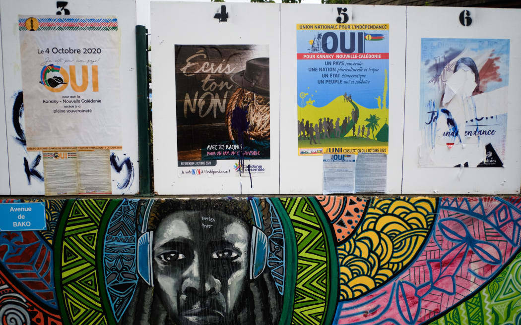 Posters during the campaign about the referendum on the self-determination
