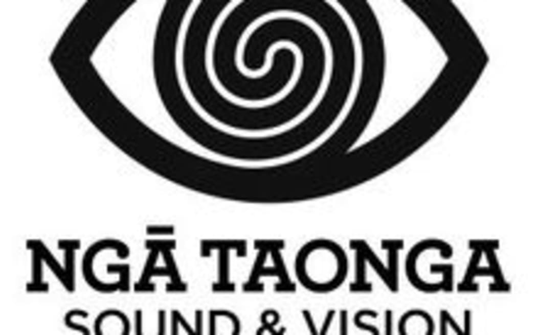The logo of Nga Taonga Sound and Vision a service providing archival material. The logo ressembles an eye.