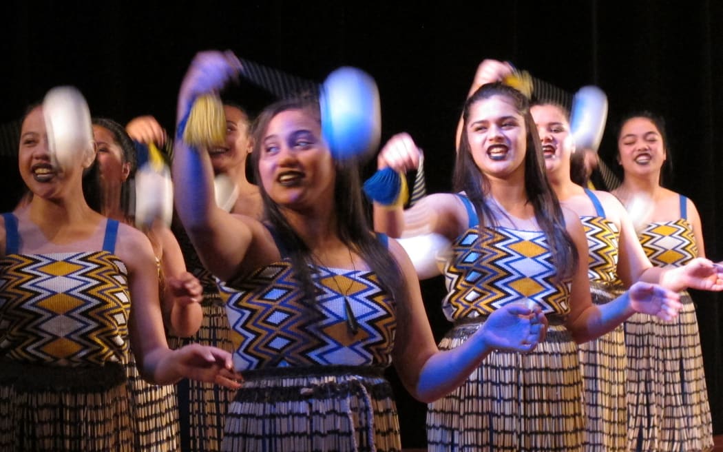Bay of Islands College cultural group Te Roopu o Pewhairangi performs at the Turner Centre’s 10th anniversary celebration in 2015.