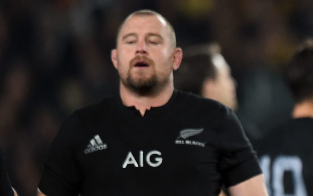 Tony Woodcock during the Bledisloe Cup game between the All Blacks and Australia at Eden Park, Auckland, New Zealand. 15 August 2015. Photo credit: Andrew Cornaga / www.photosport.nz