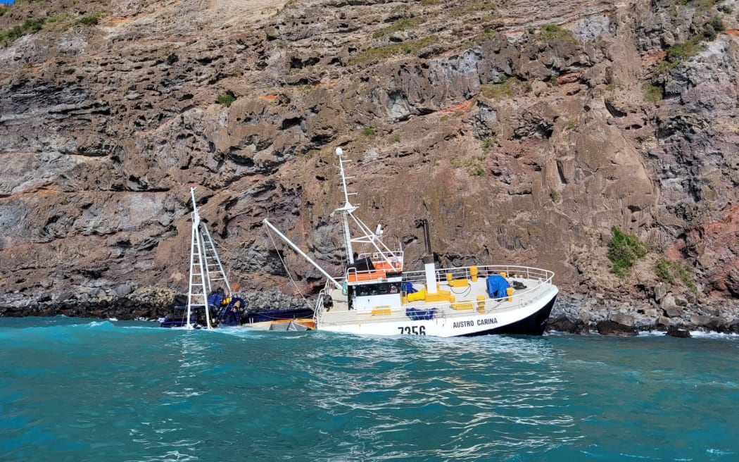 Austro Carina vessel wreckage at Shell Bay, Banks Peninsula.