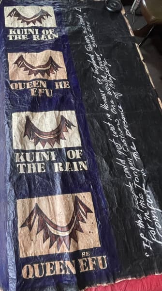 Tapa work on display at the Gus Fisher Gallery in Auckland.