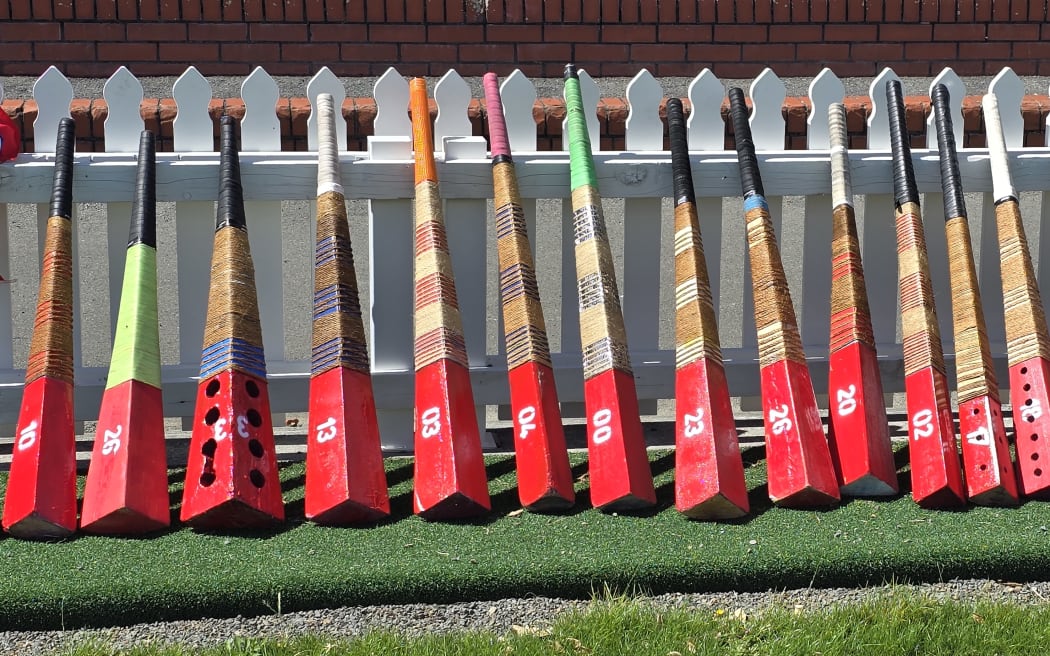Kilikiti bats on display at the Basin Reserve